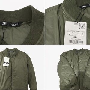 Zara Khaki Green Quilted Jacket
